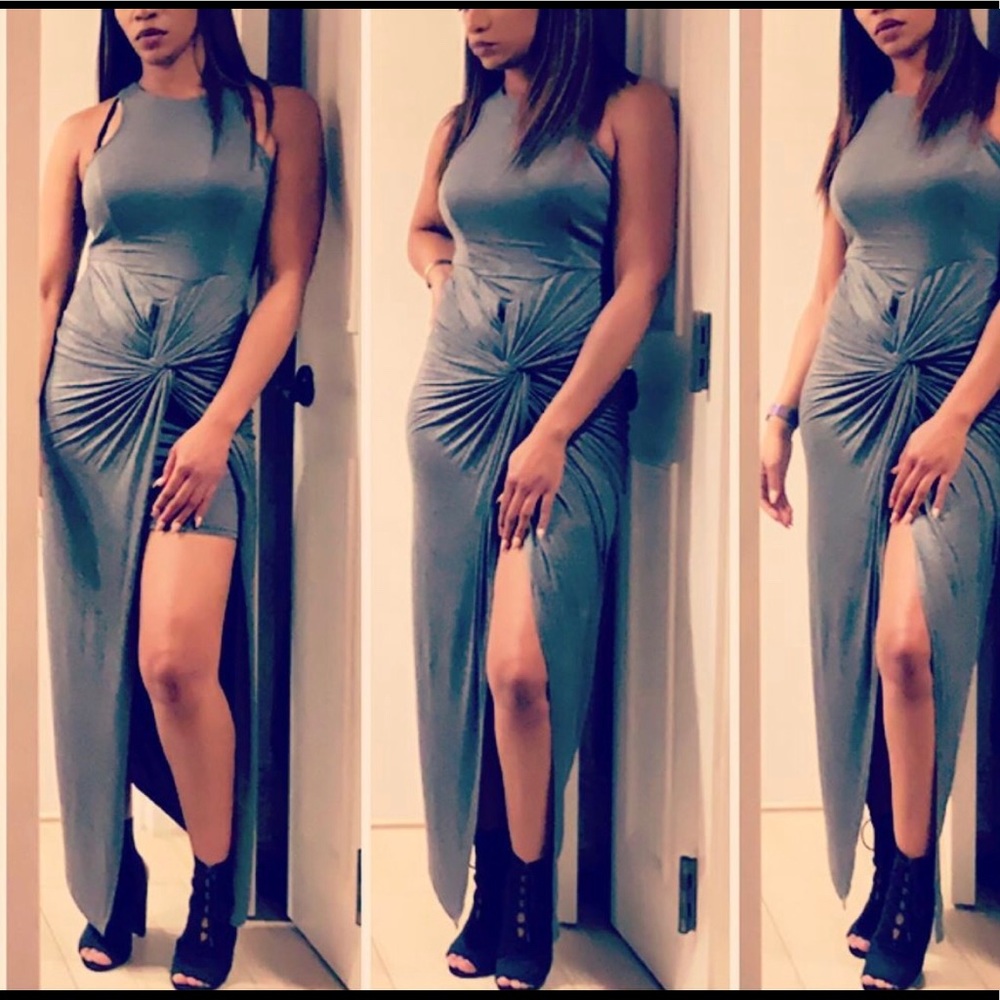 Grey Racer back dress.